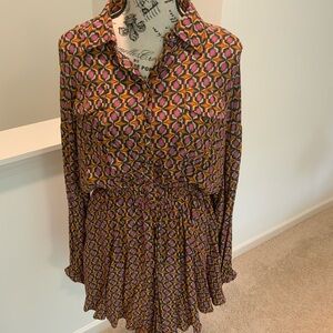 Olivaceous medium Multicolor Geometric Print Dress 👗